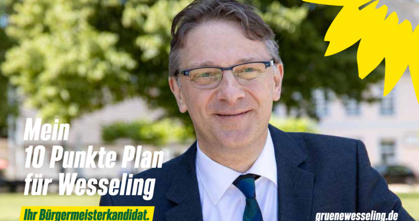 Pressebericht 19.08.2022: Bürgermeisterkandidat Elmar Gillet stellt seinen 10 Punkte Plan für Wesseling vor